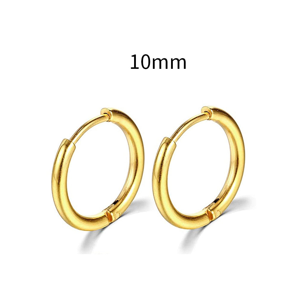 2024 New Simple Stainless Steel Small Hoop Earrings for Women Men Cartilage Ear Piercing Jewelry Pendientes Hombre Mujer