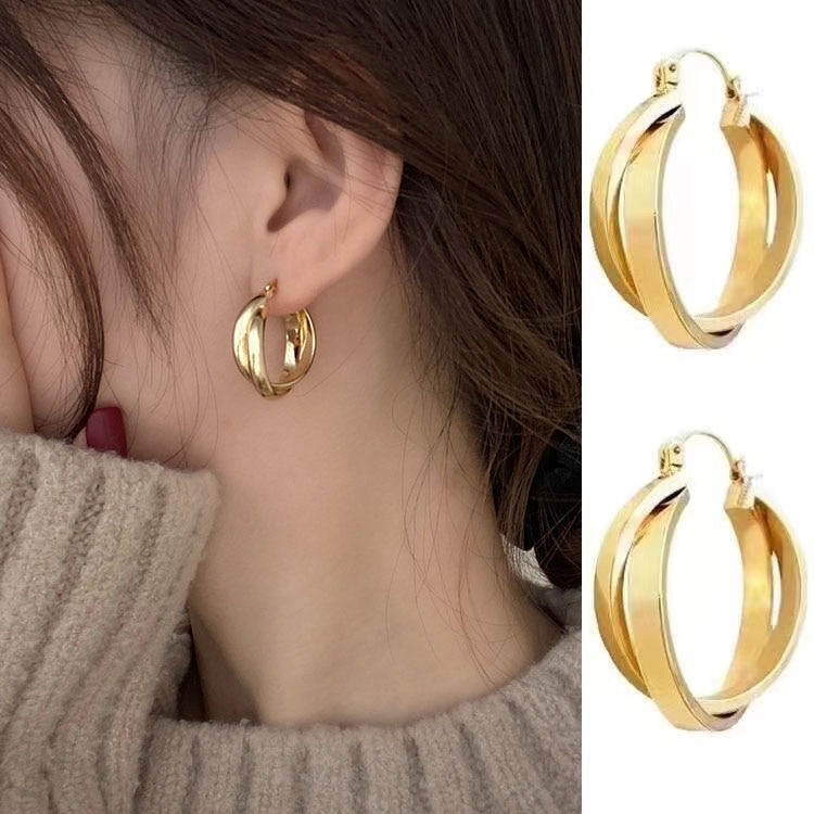 2024 Korean New Simple Temperament Circle Pearl Earrings Fashion Small Versatile Earrings  Jewelry