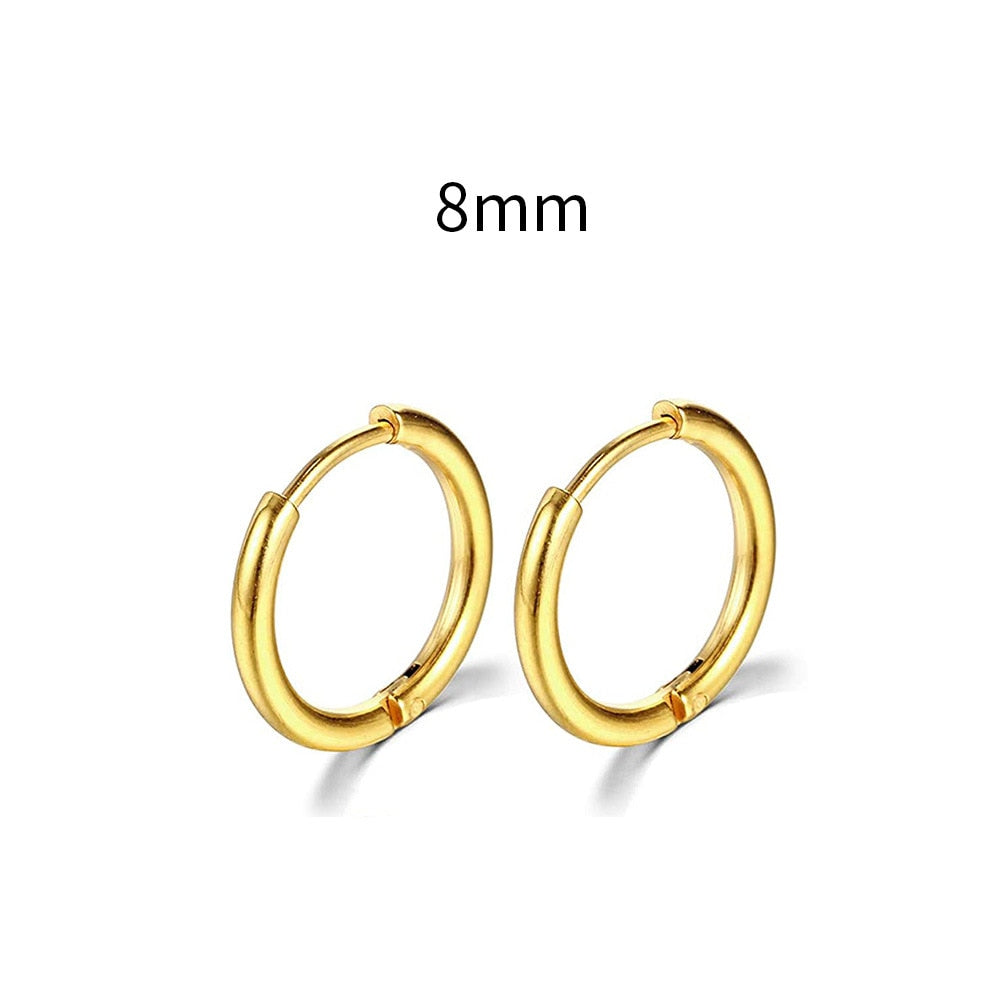 2024 New Simple Stainless Steel Small Hoop Earrings for Women Men Cartilage Ear Piercing Jewelry Pendientes Hombre Mujer