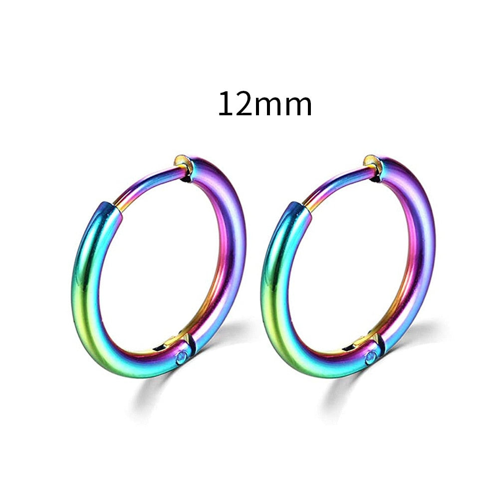 2024 New Simple Stainless Steel Small Hoop Earrings for Women Men Cartilage Ear Piercing Jewelry Pendientes Hombre Mujer