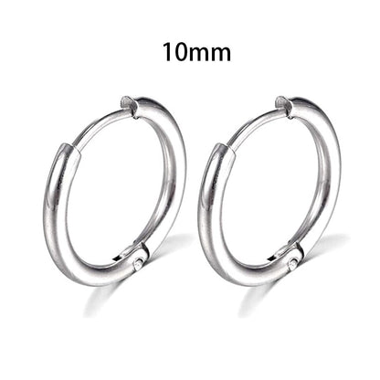 2024 New Simple Stainless Steel Small Hoop Earrings for Women Men Cartilage Ear Piercing Jewelry Pendientes Hombre Mujer