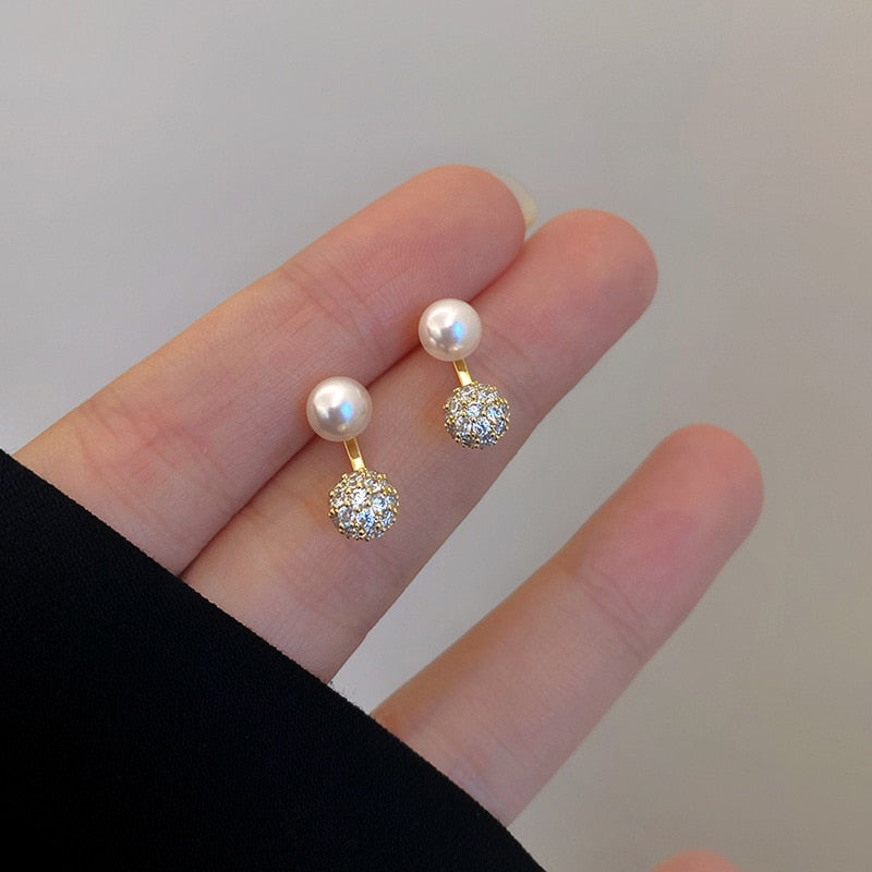 2024 Korean New Simple Temperament Circle Pearl Earrings Fashion Small Versatile Earrings  Jewelry