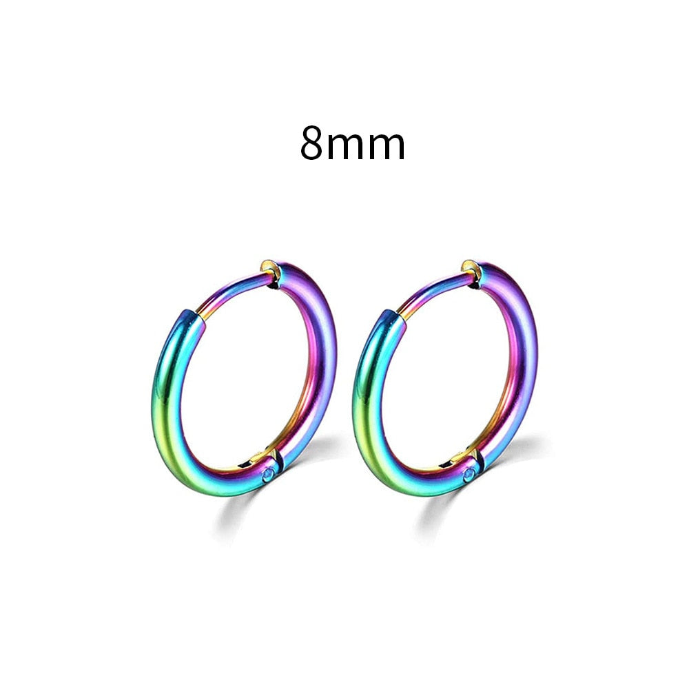 2024 New Simple Stainless Steel Small Hoop Earrings for Women Men Cartilage Ear Piercing Jewelry Pendientes Hombre Mujer