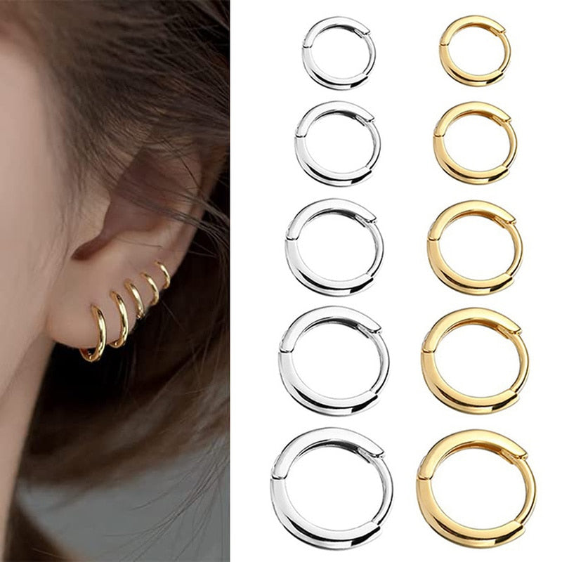 2024 New Simple Stainless Steel Small Hoop Earrings for Women Men Cartilage Ear Piercing Jewelry Pendientes Hombre Mujer