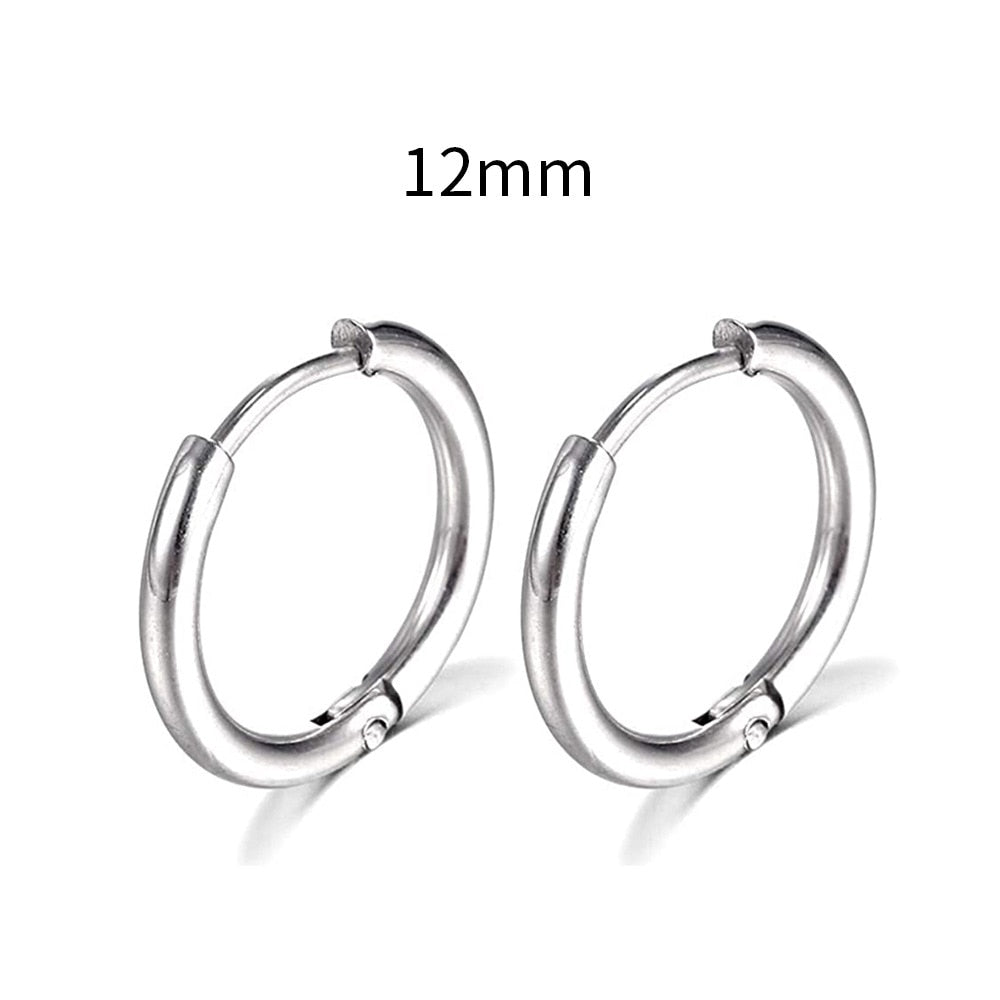 2024 New Simple Stainless Steel Small Hoop Earrings for Women Men Cartilage Ear Piercing Jewelry Pendientes Hombre Mujer